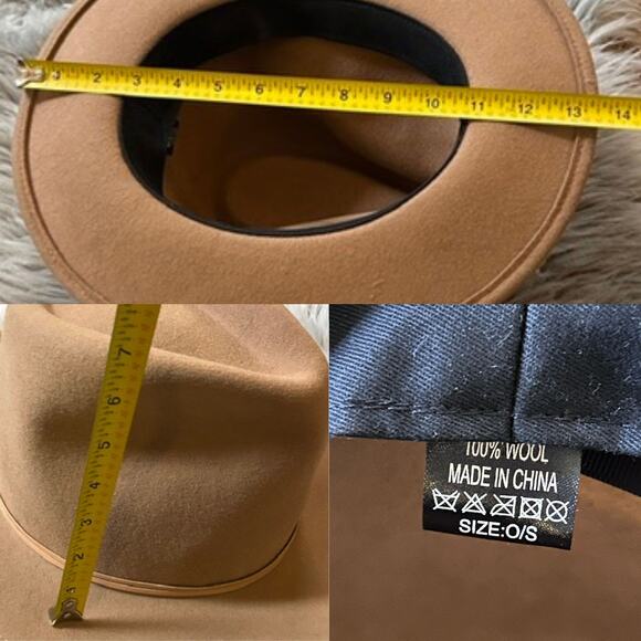 Camel Wool Fedora Hat Wide Brim NWOT main image 4